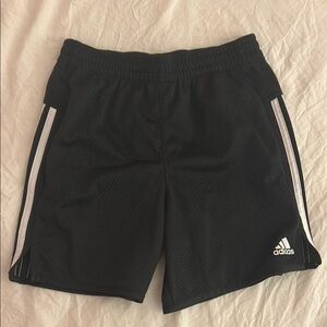 Adidas Black Mesh Shorts with White Stripes
